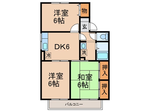 セジュール東山田Ⅱ A棟の物件間取画像